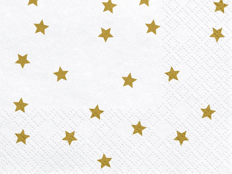 White and Gold Star Napkins 20ct New Years Eve Party Napkins Etsy