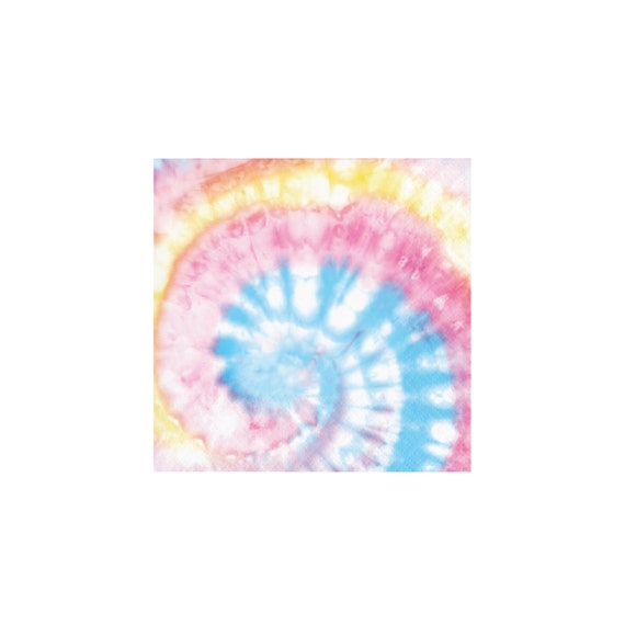 Pastel Tie-Dye Party Dessert Napkins 16ct | 60s Themed Birthday Party | Girl Party Ideas | Retro Roller Skating Party | Pastel Rainbow Party Il_570xn