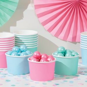 Blue Treat Cups 8ct Ice Cream Party Boys Birthday Blue Birthday Decor Blue Ice Cream Cups Boy Baby Shower Blue Bridal Shower image 2