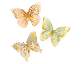 3D Butterfly Wall Cutouts 3ct | Butterfly Birthday Party | Little Butterfly Baby Shower | Pastel Butterfly Nursery Decor | Flutter on Over