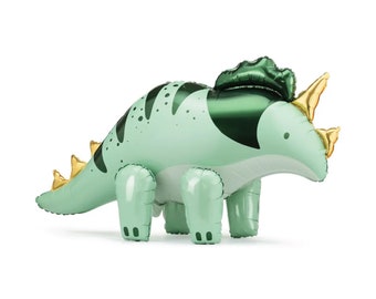 Green Standing Triceratops Balloon 36.5in" | Dinosaur Birthday | Dino Baby Shower | T-Rex Birthday | Jurassic World Party | Dinosaur Balloon