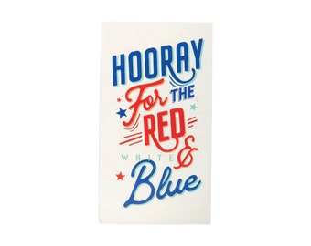 Hooray for the Red White & Blue Paper Guest Towels 18ct | 4th of July Party in the USA | Red White and Two Birthday | Memorial Day Decor