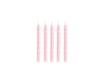 Iridescent Spiral Birthday Candles 24ct | Girl's Birthday Cake Decor | Princess Birthday Cupcake Toppers | Mermaid Candles | Wax Candles