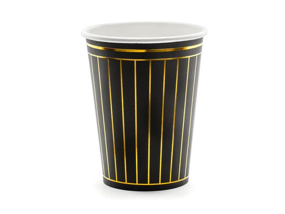 Black & Gold Elegant Paper Cups