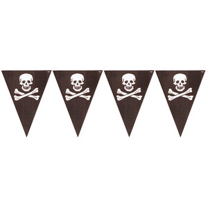 Treasure Island Piraten Wimpelkette 12ft | Jungen Geburtstagsparty | Vergrabener Schatz | Schatzkarte | Piraten Deko | Totenkopf