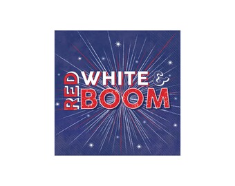 Red White & Boom Napkins (20ct) – Patriotic 4th of July Party Decor