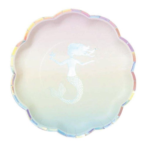 Pastel Ombre Mermaid Lunch Plates 9 12pk Mermaid Party Etsy