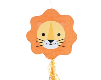 Pull String Lion Piñata | Wild One Safari Party Decor | Two Wild Jungle Birthday | Zoo Birthday | Party Animal Birthday | Safari Birthday