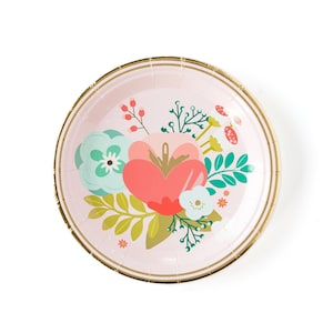 Floral Garden Bouquet Dessert Plates 8ct | Mother&#39;s Day Brunch | Easter Party Decor | Garden Tea Birthday Party | Floral Bridal Shower