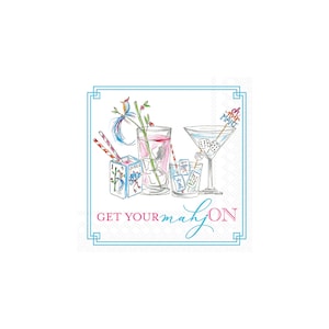 Mahjong Drinks Dessert Napkins 20ct | Mahjong Gifts | Girls Night Mahjong Party | Mahjong Birthday | Mahjong Napkins | Game Night Party image 1