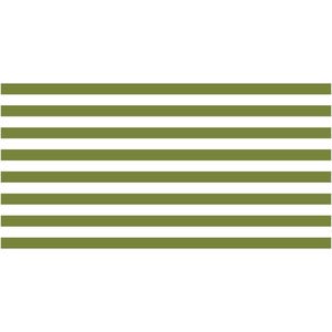 May include: A graphic design featuring horizontal stripes. Alternating bands of olive green and white create a striped pattern. The design is simple and clean, with a focus on the contrast between the colors.