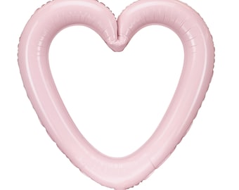 Light Pink Heart Balloon Frame 29in – Photo Prop for Bridal Shower or Valentine’s