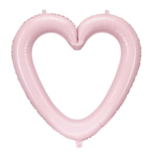 Light Pink Open Heart Balloon Frame 29"| Bridal Shower Balloon | Engagement Party | Valentine's Day Baby Shower | Bachelorette Photo Prop