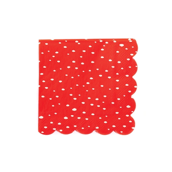 Red & White Snow Christmas Dessert Napkins 24ct | Kid Christmas Party | Red Christmas Napkins | Holiday Office Party | Cookie Exchange Decor Il_570xn