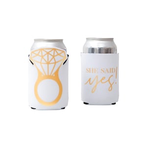 VENTE | Elle a dit oui Can Coozie | Cadeau EVJF | Glacière de demoiselle d&#39;honneur |  Fling Before Ring | Cadeau de demoiselle d&#39;honneur | Fête de fiançailles