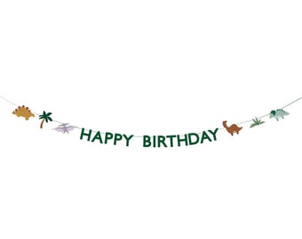 Dinosaur Happy Birthday Banner 10ft | Dinosaur Birthday Banner | Three Rex Birthday | Jurassic World Party | Roar Im 4 Dinosaur Party Decor