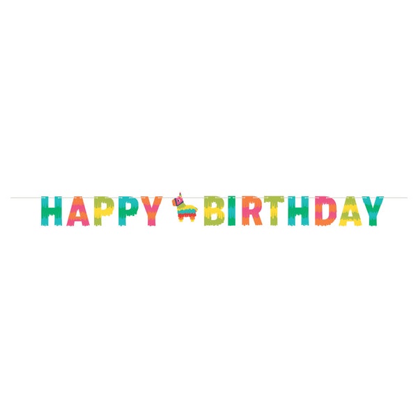 SALE | Fiesta Piñata Happy Birthday Banner 8ft | Cinco de Mayo Birthday | Fiesta Decorations | Fiesta Letter Banner | Happy Birthday Sign