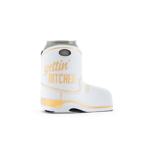 Gettin' Hitched Cowgirl Boot Can Coozie | Cowgirl Bachelorette Party Favor | Last Rodeo Can Cooler | Boots Booze & Besties | Nash Bash