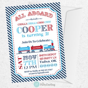 Train Birthday Invitation | Train Party Invitation | Train Party Favors | Train Party Decorations | Train Printables | The Party Darling
