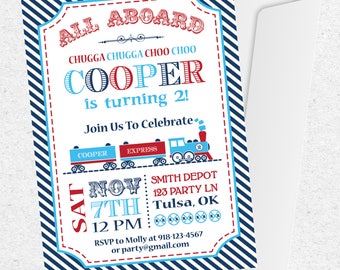 Train Birthday Invitation | Train Party Invitation | Train Party Favors | Train Party Decorations | Train Printables | The Party Darling