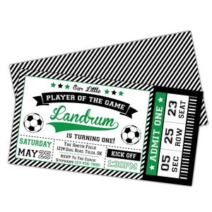 Soccer Ticket Birthday Invitation 4X8 | Soccer Game Ticket | Sports Birthday | Soccer First Birthday Printable Invite | Soccer Birthday Card