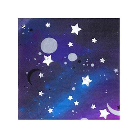 Moon & Star Galaxy Lunch Napkins | Space Birthday Party Napkins | Outer Space Party | Two the Moon | Astronaut Birthday | Pack of 20 Napkins Il_570xn
