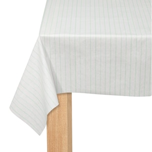 Mint Green Pinstripe Paper Table Cover | Mint & White Tablecloth | Green Party Supplies | Gender Neutral Baby Shower Decor