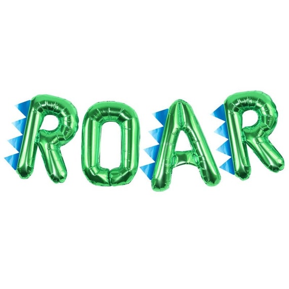 Green Roar Balloon Letter Bunting | Dinosaur Birthday Party | Boys Baby Shower | Jurassic Decor | Prehistoric | Three Rex | Dinomite Decor Il_570xn