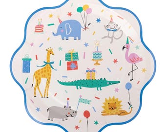 Animal Party Lunch Plates 8ct – Kids Birthday Plates or Jungle Theme Decor