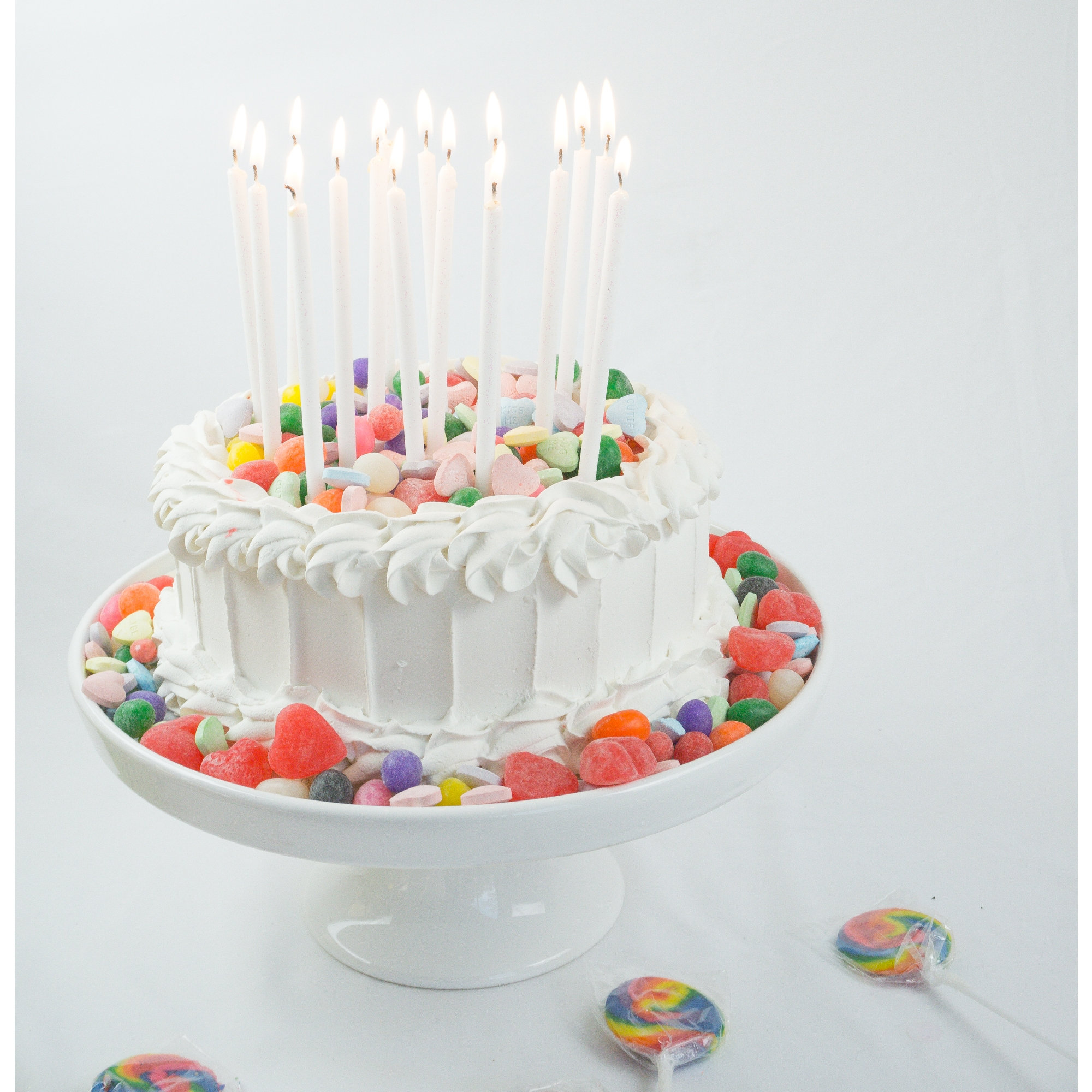 Tall White Glitter Candle Set 16ct. White Birthday Candles Etsy