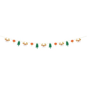 SALE | Woodland Forest Animals Paper Garland 5.5ft | Christmas Party Decor | Woodland Baby Shower | Kids Christmas Birthday | Reindeer Decor