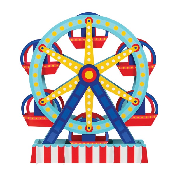 Centre de table de la grande roue du carnaval 1ct | Fête d'anniversaire de carnaval | Décor de fête de foire du comté | Fête de naissance du Carnaval | Le plus grand spectacle sur Terre