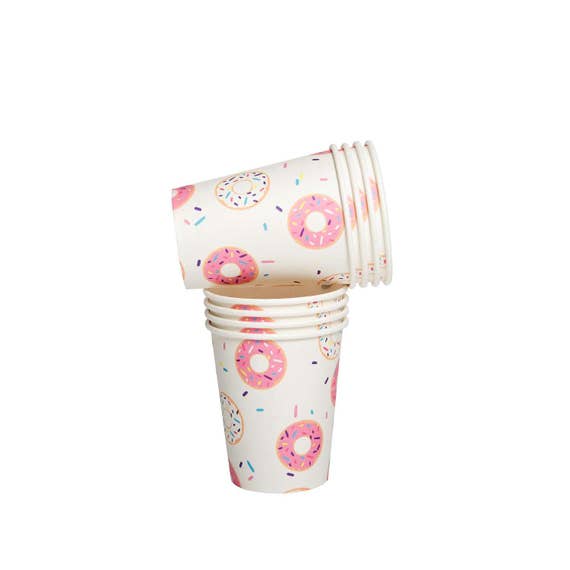 Donut Cups 9oz | Donut Party | Donut Birthday Party | Donut Baby Shower | Donut Baby Sprinkle | Pack of 10 Paper Cups Il_570xn