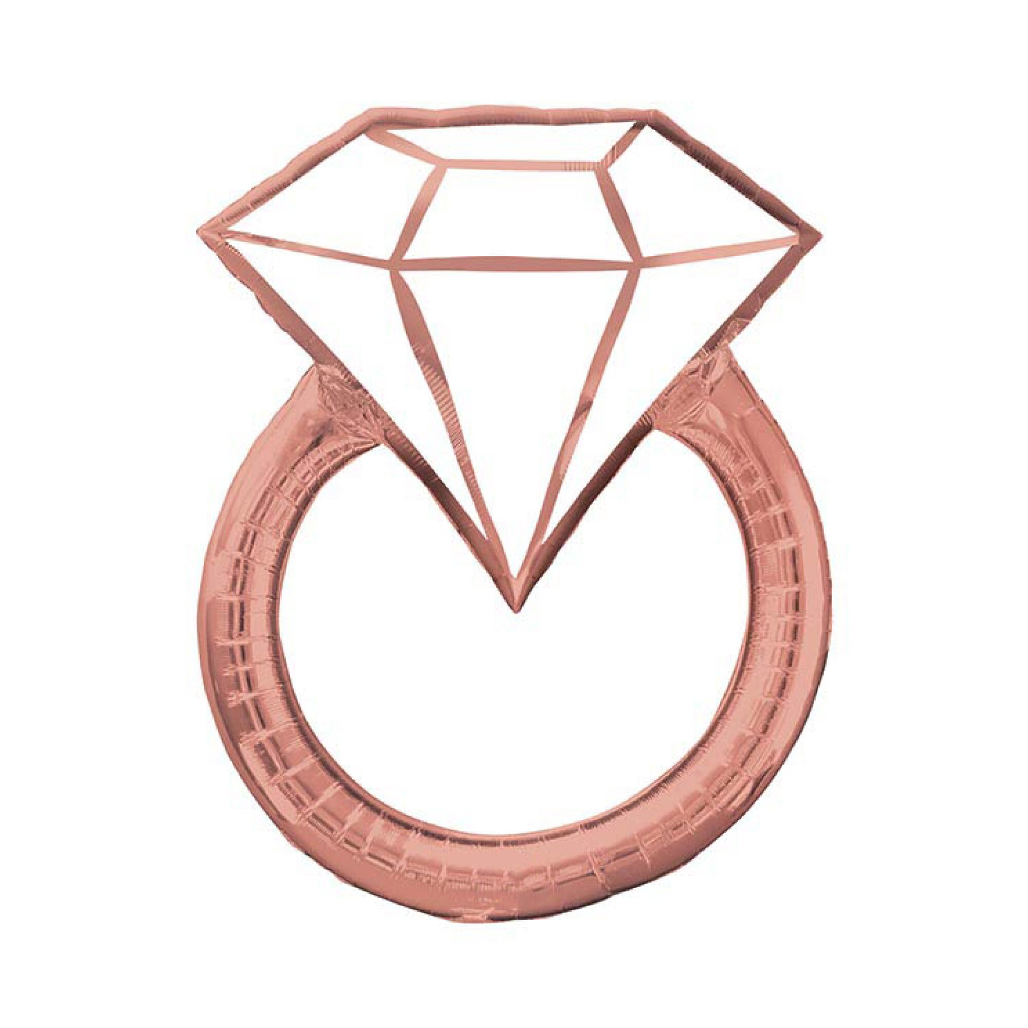 Giant Rose Gold Engagement Ring Balloon 30" | Bachelorette Party Decor | Bridal Shower Photo Prop | Diamond Ring Balloon | Hen Party Balloon