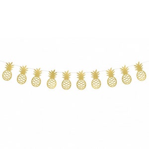 Gold Pineapple Garland 5ft | Tropical Birthday Party | Tutti Frutti Party Balloon | Tropical Bridal Shower | Summer Luau Baby Shower