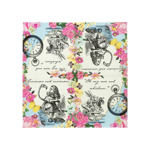 40 Serviettes Alice Au Pays Des Merveilles - Motif Vintage - Anniversaire, Baby Shower, Fêtes Thématiques