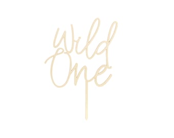 Wild One Cake Topper – Wooden Safari & Jungle Birthday Decor