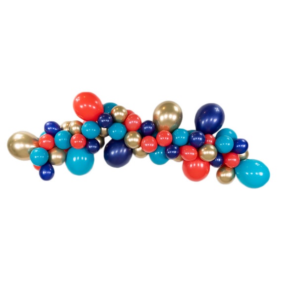 Blue & Red Pirate DIY Balloon Garland Kit 6ft | Pirate Baby Shower Backdrop | Blue Gold Custom Balloon Arch | Pirate Birthday Party Decor Il_570xn