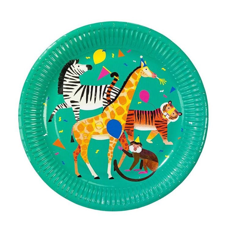 Safari Animal Plates 12ct Zebra Plate Tiger Plate Jungle Etsy