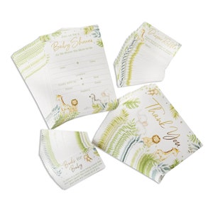VERKAUF | Safari-Babyparty-Einladung & Dankeskarte-Bundle 20ct | Bücher für Baby | Dschungel-Babyparty | Der Wilde ist Unterwegs