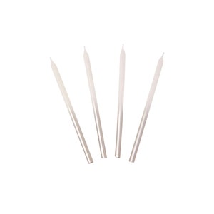 Ombre Silver Birthday Candles 16ct | Boy or Girl Birthday Cake Toppers | Space Birthday Cake Candles | Graduation Candles | Tall Candles