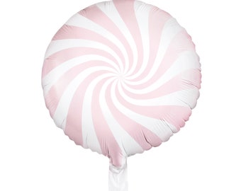 Pink Candy Swirl Foil Balloon 14in – Candy Land Party & Christmas Decoration