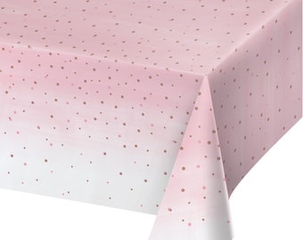 Couverture de table en plastique blush et or rose | Fête d'anniversaire marquante pour elle | 21e anniversaire | Décor doux 16 | Nappe de douche nuptiale
