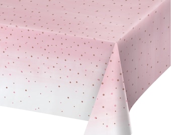 Couverture de table en plastique blush et or rose | Fête d'anniversaire marquante pour elle | 21e anniversaire | Décor doux 16 | Nappe de douche nuptiale