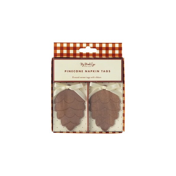 Wooden Pine Cone Napkin Tags 8ct | Farmhouse Thanksgiving Napkin Rings | Thanksgiving Table Decor | Autumn Baby Shower | Friendsgiving Decor Il_570xn