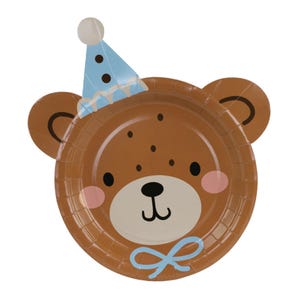Piatti da dessert per feste a tema orsacchiotto, 6 pezzi / Piatti a tema orsacchiotto / Compleanno a tema orsacchiotto marrone / Primo compleanno dell'orsacchiotto / Baby shower a tema orsacchiotto "Can Bearly Wait"