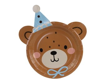Teddy Bear Dessert Plates (6ct) – Brown Bear Birthday & Baby Shower