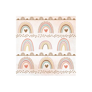 VERKAUF | Boho Regenbogen Lunch Serviette 16ct | Boho Regenbogen Babyparty | Boho Wild ONE erster Geburtstag Dekor | Gedämpfte Regenbogenparty | Pastellfarbener Regenbogen