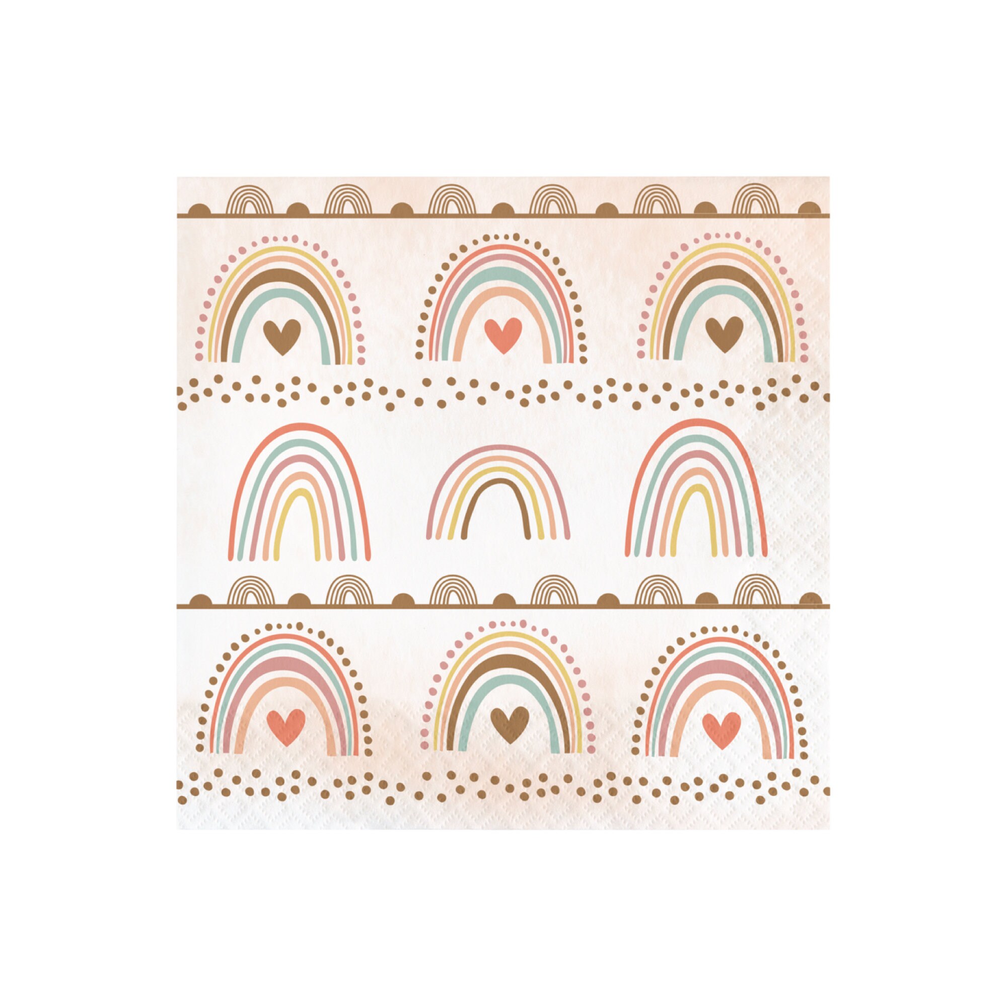 Boho Rainbow Lunch Napkins 16ct Boho Rainbow Baby Shower Boho Wild ONE First Birthday Decor Muted Rainbow Party Pastel