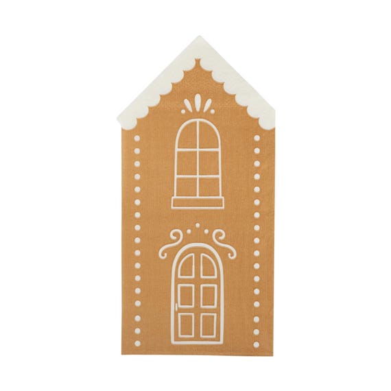 Tovaglioli di Natale originali a forma di casa di pan di pan di pancetta, decorazione da tavolo, Natale, avvento, festa di Natale, 12 tovaglioli